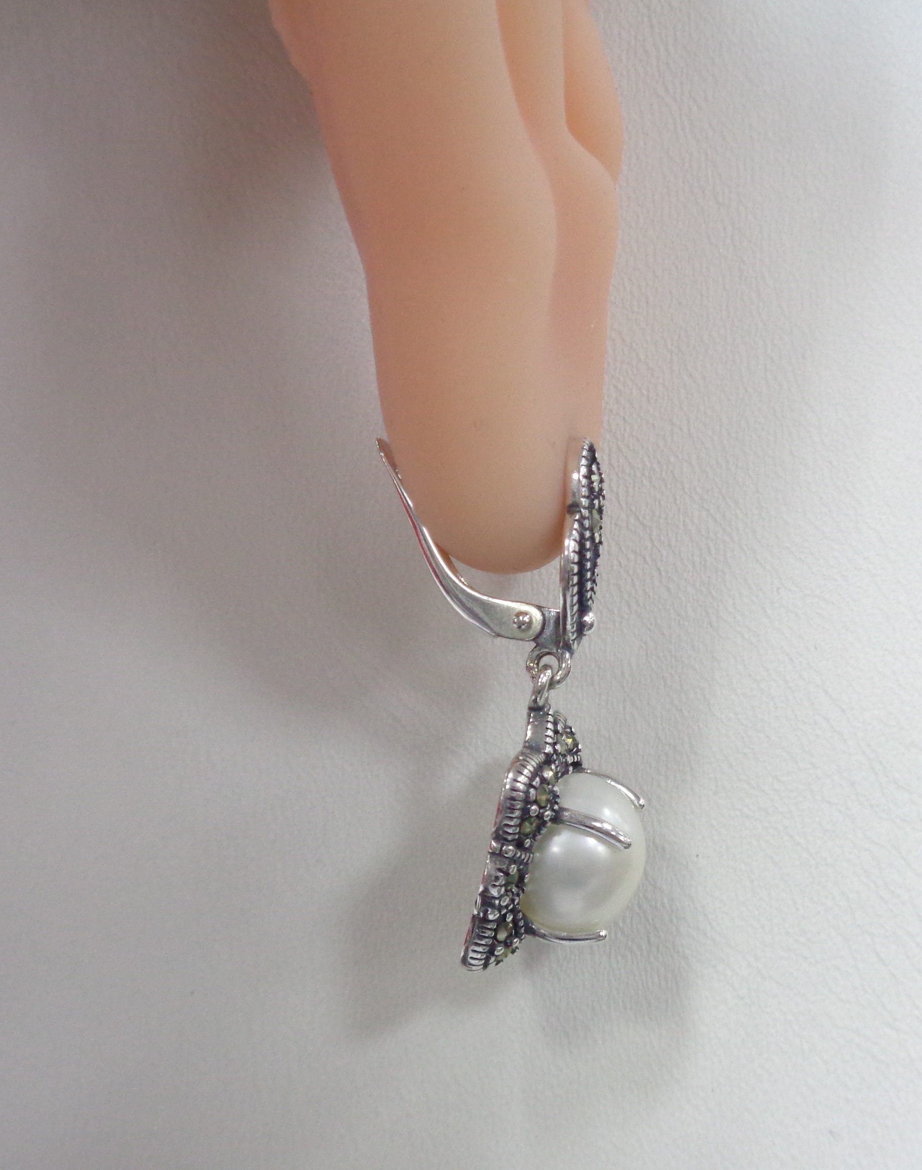 Серебряные серьги с жемчугом